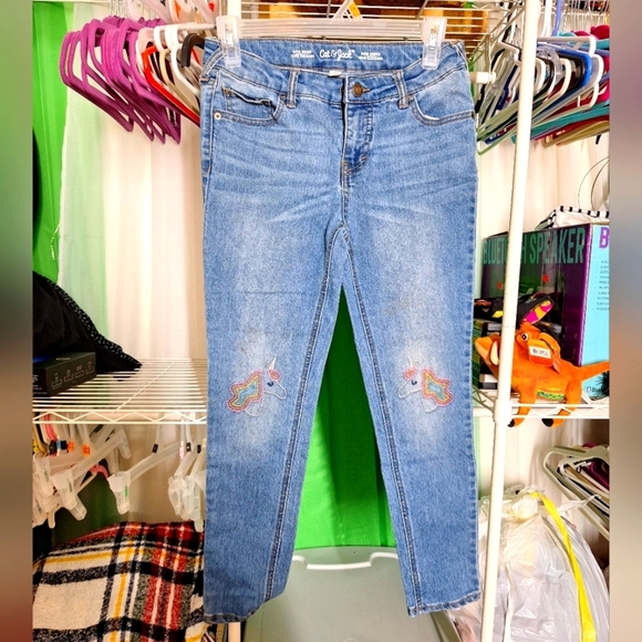 Cat & Jack Other - CAT AND JACK UNICORN EMBROIDERED SUPER SKINNY JEANS